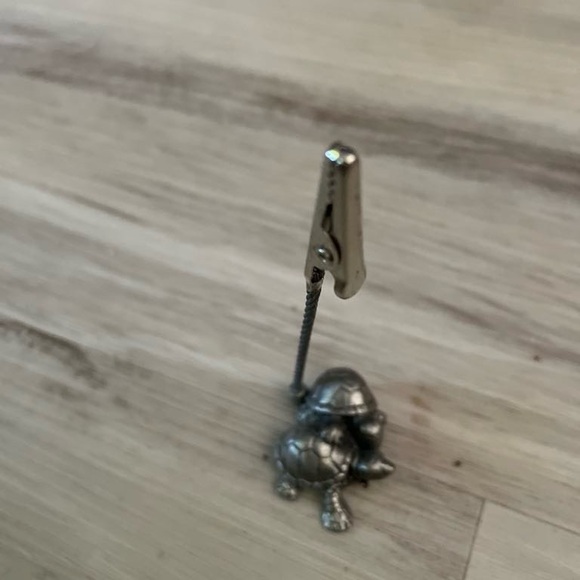 Pewter Sea Turtles Photo Card Clip - Picture 2 of 3
